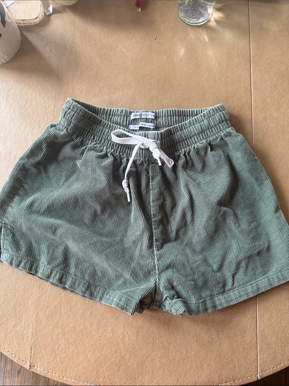 Urban Outfitters Olive Green Corduroy Drawstring Athletic Shorts